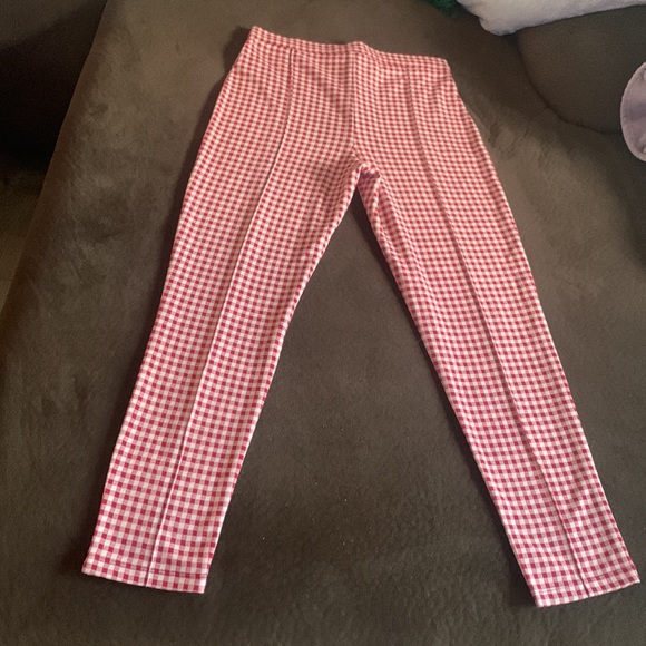 Red checkered pants from Free People SZ 6 - Picture 4 of 8